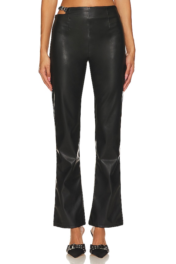 Image 1 of Kaitlyn Faux Leather Pant in Black