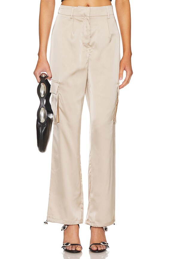Superdown Seleste Drawstring Jogger Pant In Taupe