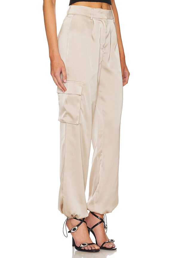 Superdown Seleste Drawstring Jogger Pant In Taupe