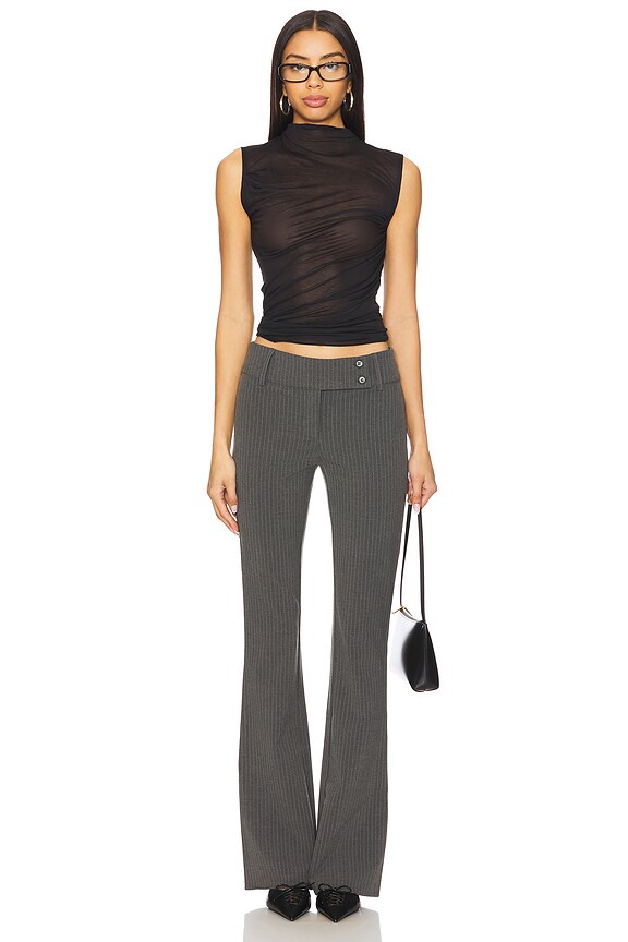 Superdown Emerson Pant In Grey Pinstripe
