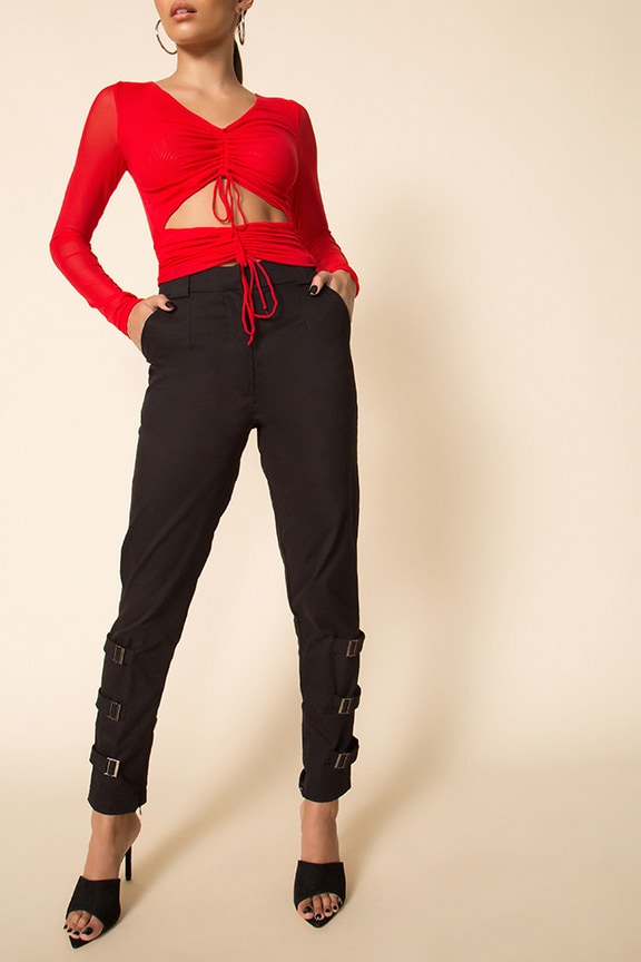 Image 1 of Jordanna Buckled Pants in Black