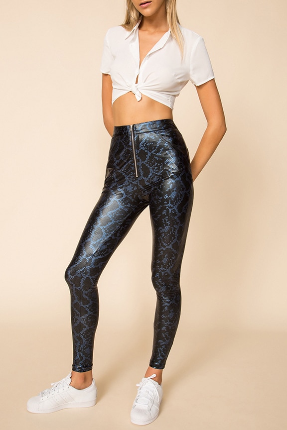 Image 1 of Tabatha High Waist Pant in Blue Snake