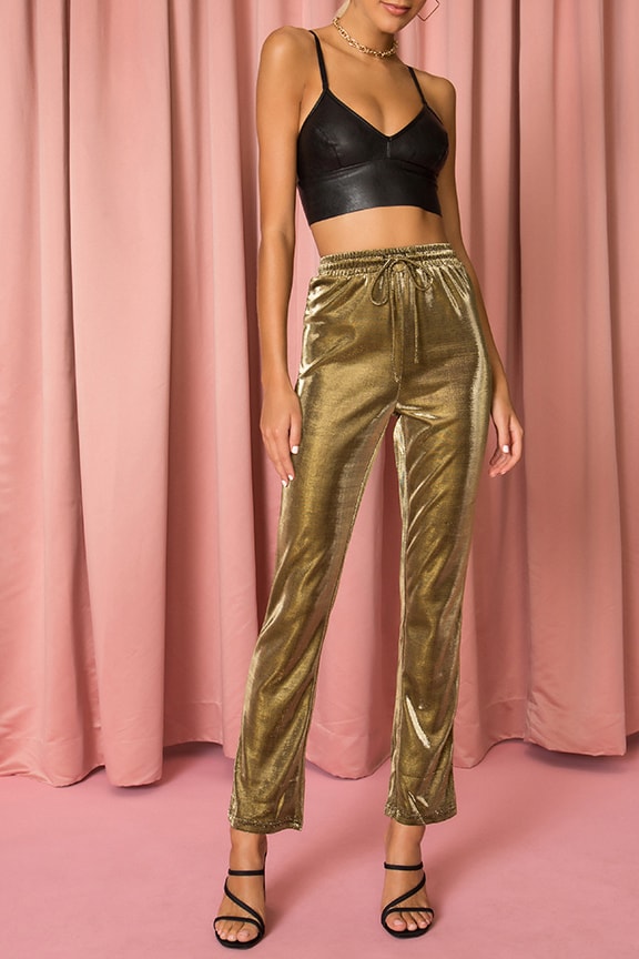 Image 1 of Marlow Shimmer Pant in Gold