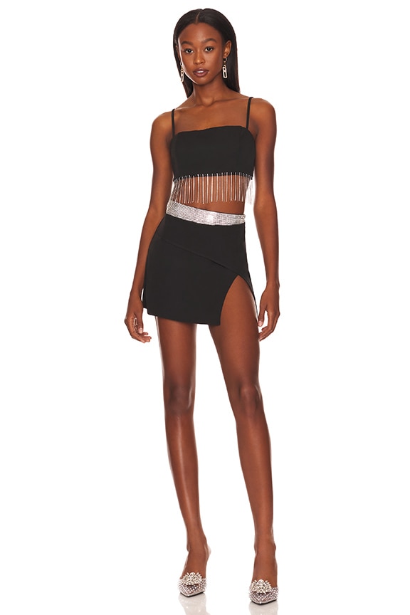 Superdown Ryan Studded Mini Skirt In Black