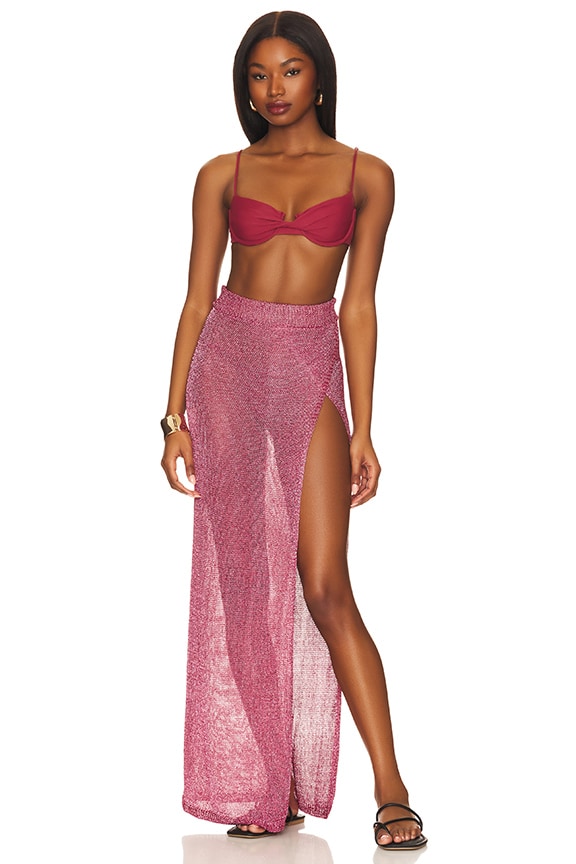 Shop Superdown Keva Wrap Maxi Skirt In Pink