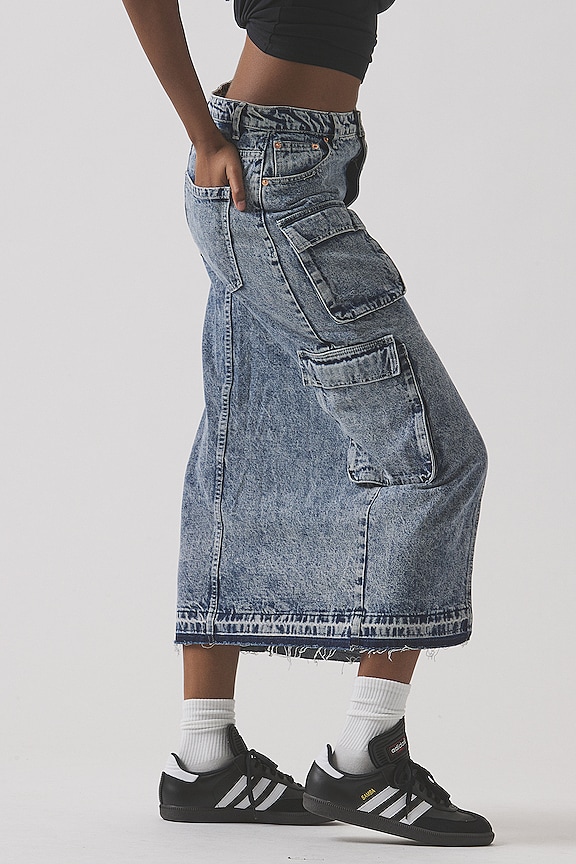 Superdown Cargo Maxi Denim Skirt | superdown