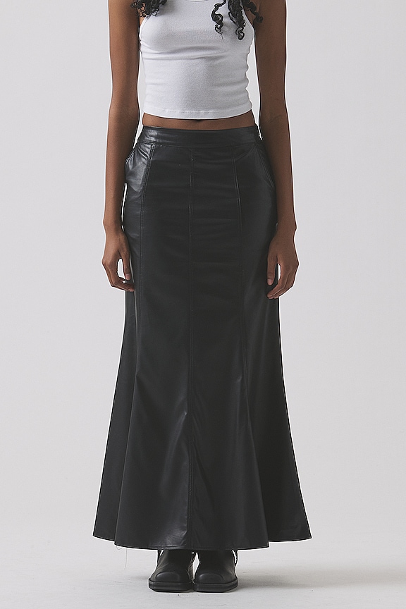 Image 1 of Leyla Faux Leather Skirt in Black