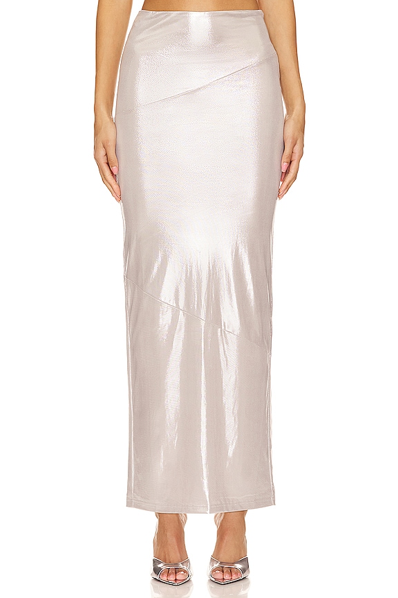 Image 1 of Lucia Column Skirt in Silver