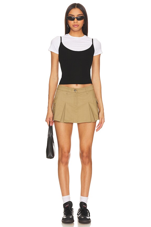 Superdown Eliza Cargo Mini Skirt In Olive Green