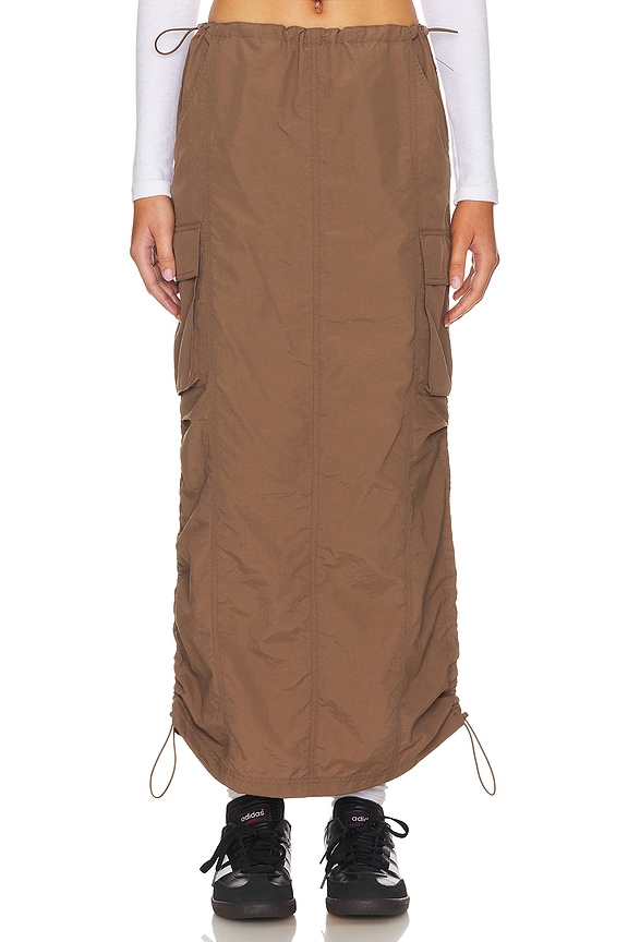 Image 1 of Ezra Maxi Cargo Skirt in Mocha