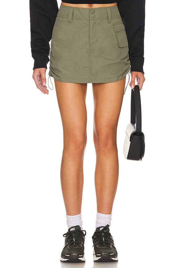 Image 1 of Dion Cargo Mini Skirt in Olive Green