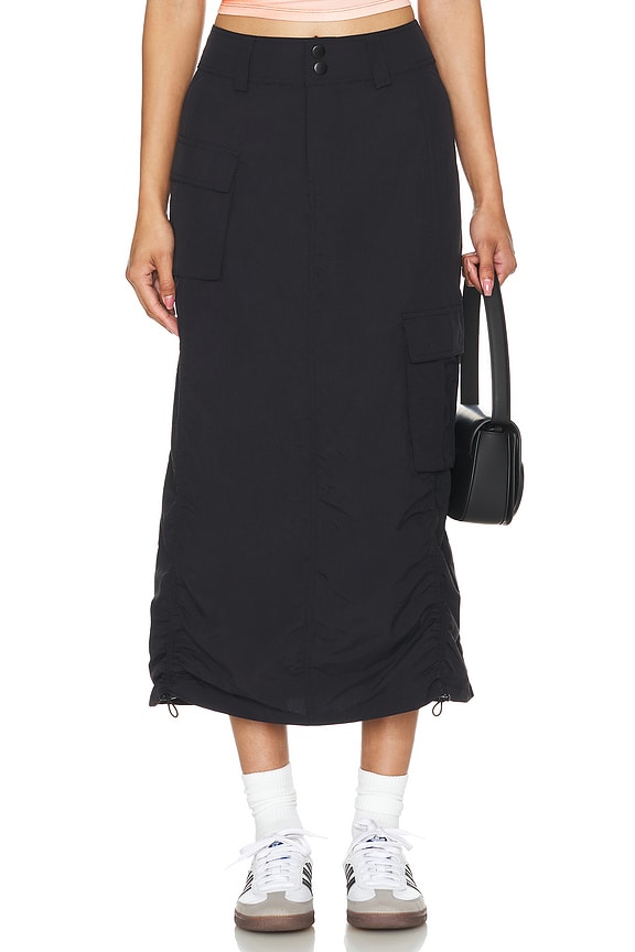 Image 1 of Mila Cargo Midi Skirt in Black