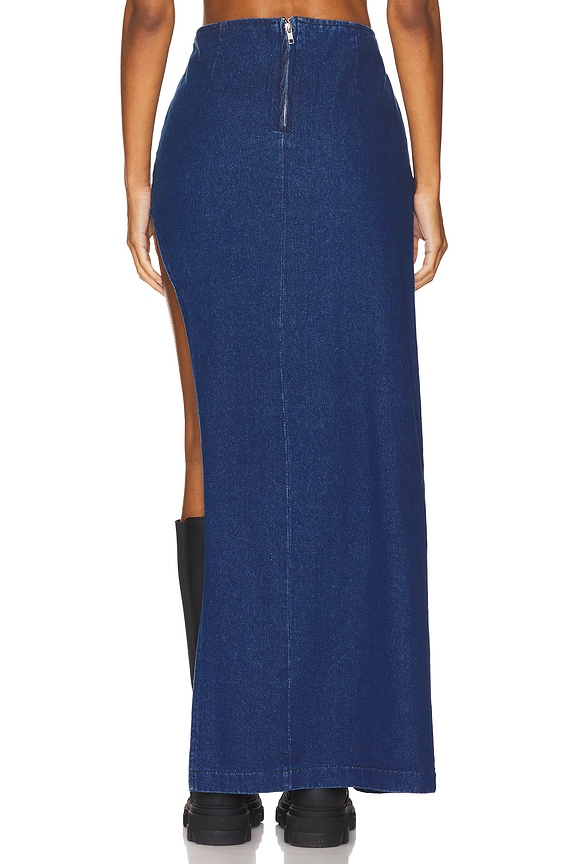 Superdown Tirza Maxi Skirt In Mid Blue Wash