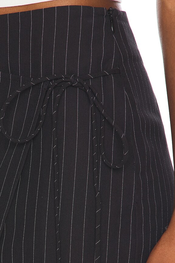 Superdown Margie Mini Skirt In Black Pinstripe