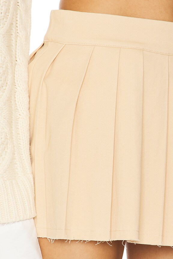 Superdown Krystyna Micro Mini Skirt In Beige