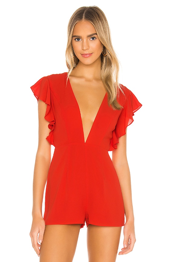 Image 1 of Lucia Romper in Red