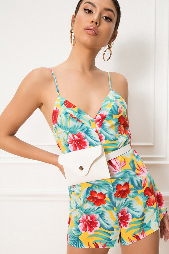 Image 1 of Frankie Tropical Romper in Yellow Multi