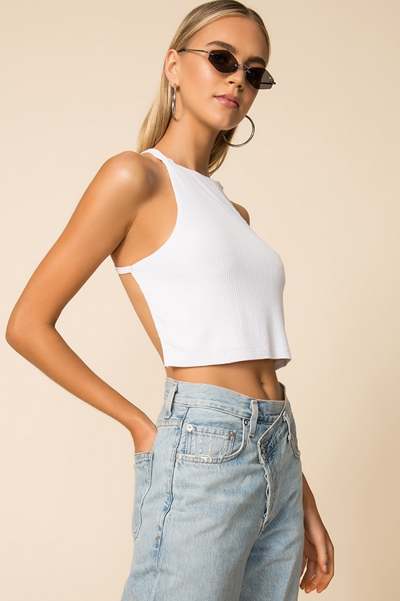 Image 1 of Hailey Cross Back Top in White