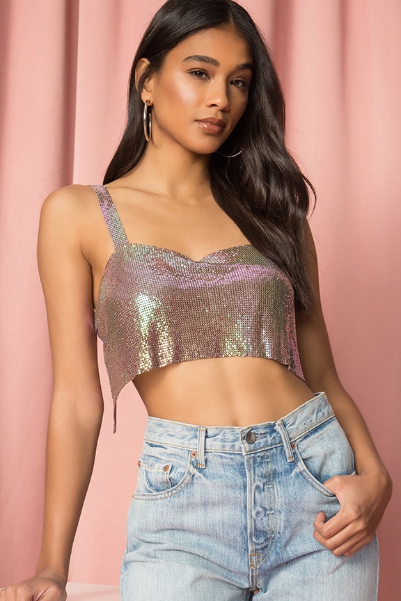 Image 1 of Shana Chain Crop Top in Multi