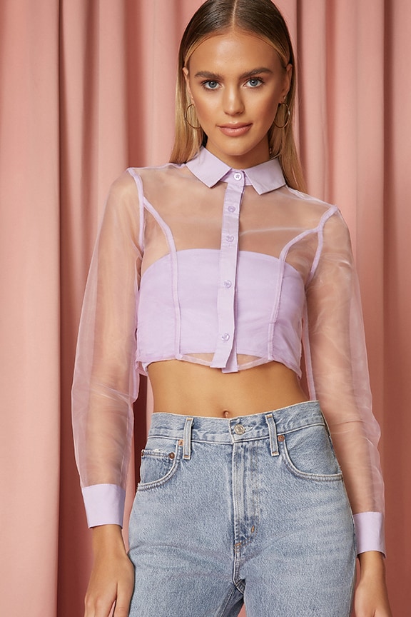 Image 1 of Helena Button Up Top in Lavender