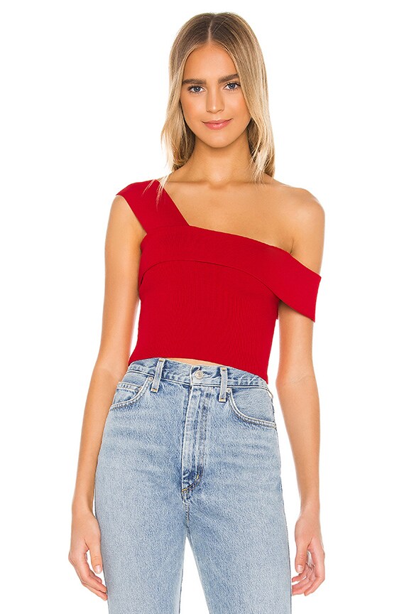 Image 1 of Laverne Asymmetrical Top in Red