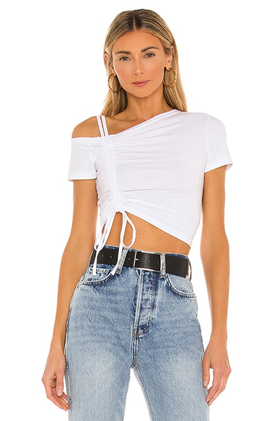 Image 1 of Kylie Ruched Front Top in White