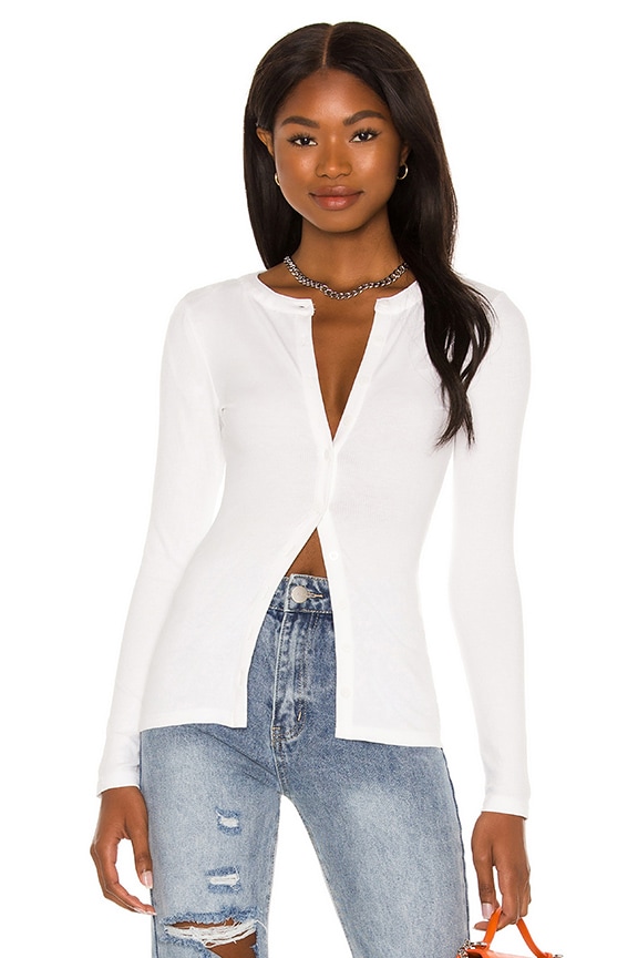 Image 1 of Sasha Button Top in White