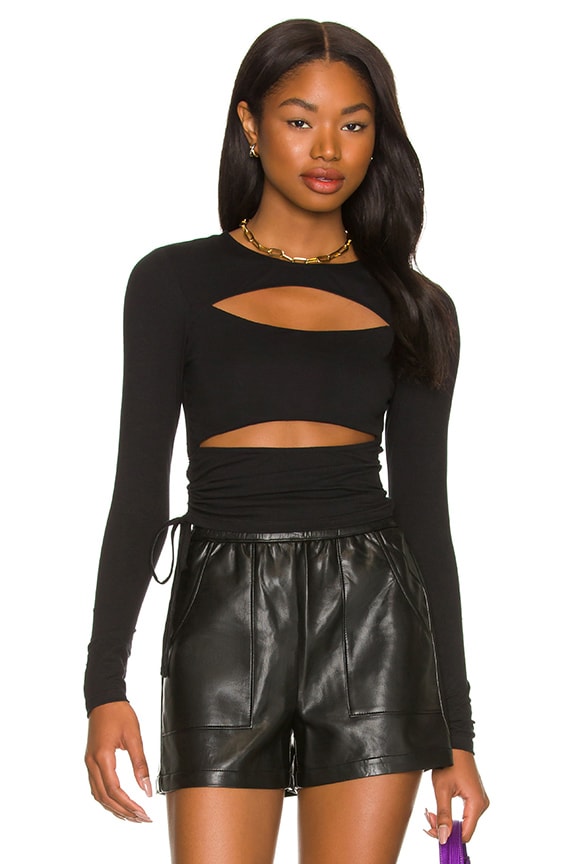 Image 1 of Kathleen Cut Out Top in Black