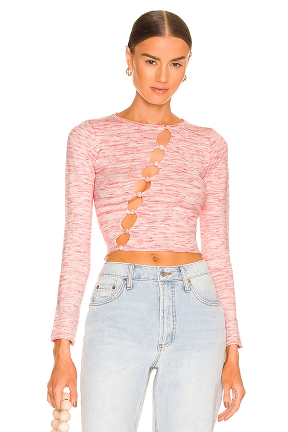 Image 1 of Kai Button Front Top in Pink