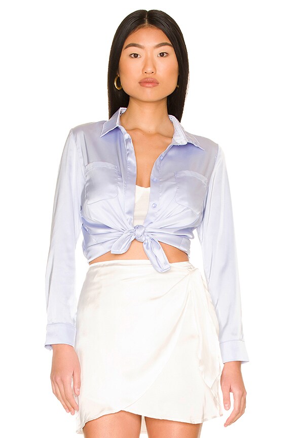 Image 1 of Carolina Button Up Top in Sky Blue