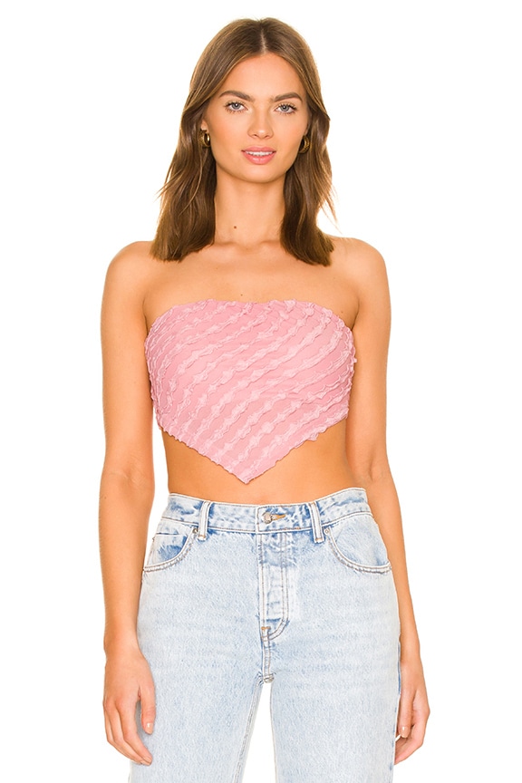 Image 1 of Kali Ruffle Scarf Top in Pink