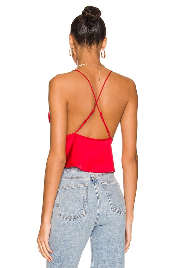 Superdown Isla Satin Top In Red
