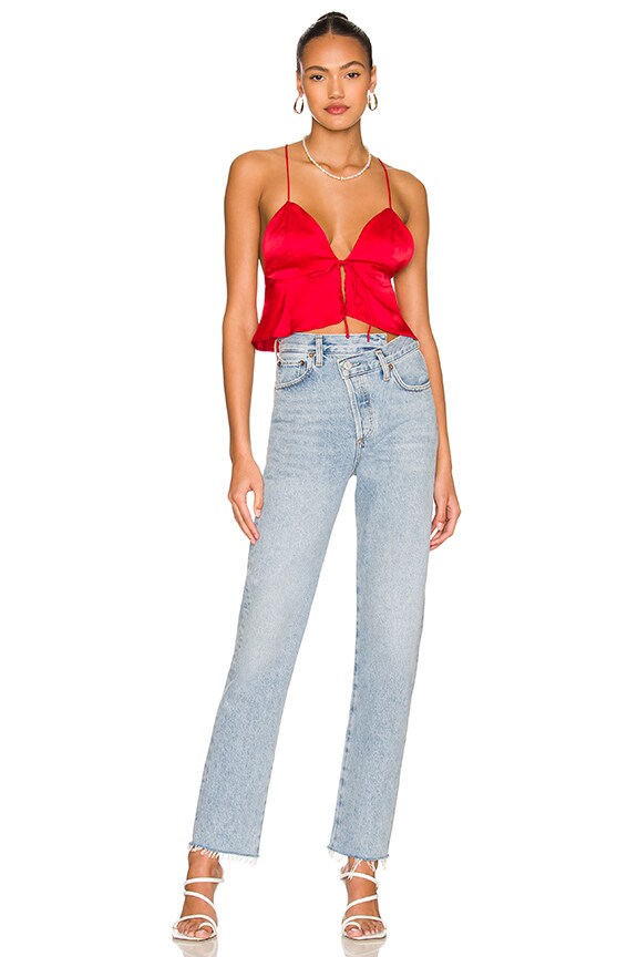 Shop Superdown Isla Satin Top In Red