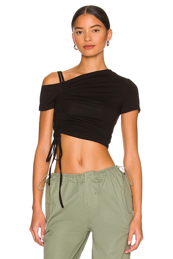 Image 1 of Kylie Ruched Front Top in Black