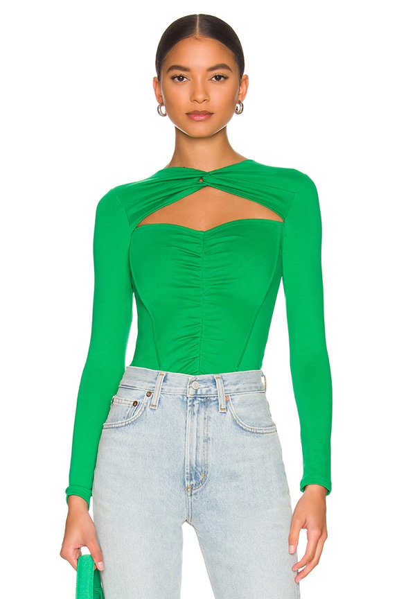 Image 1 of Gabby Cut Out Top in Green