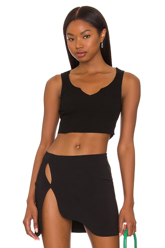 Image 1 of Mimi Notch Neck Top in Black