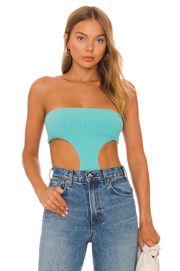 Image 1 of Darcey Cut Out Bodysuit in Teal