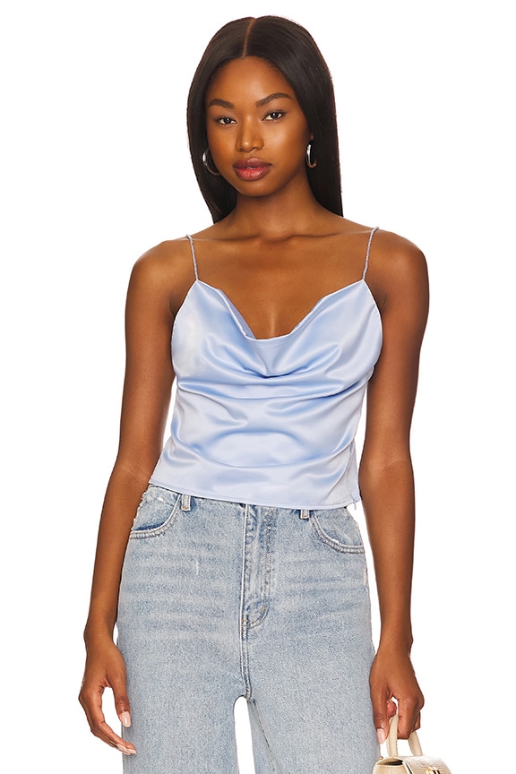 Image 1 of Tory Beaded Cami Top in Baby Blue
