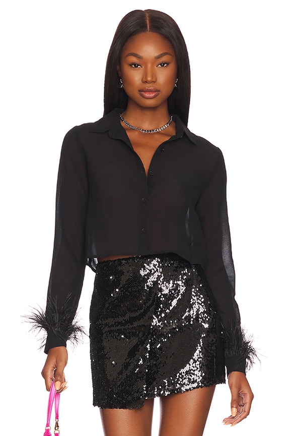 Image 1 of Annie Button Up Top in Black