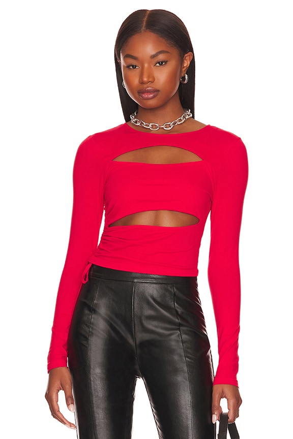 Image 1 of Kathleen Cut Out Top in Red