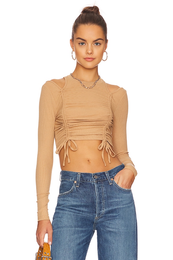 Image 1 of Andi Ruched Top in Tan