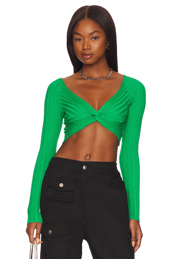 Image 1 of Courtney Knot Sweater in Green