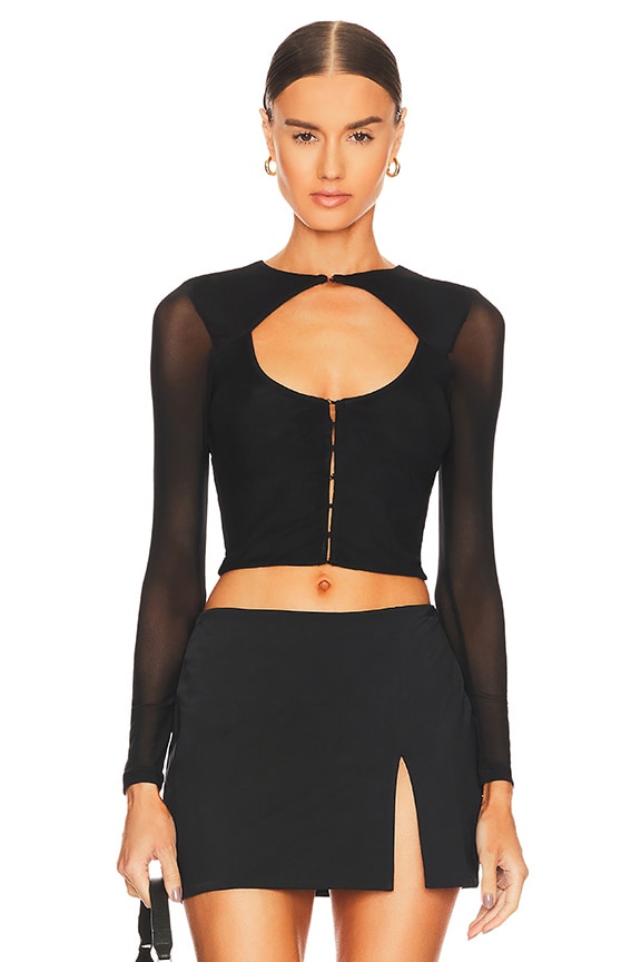 Image 1 of Katherine Hook & Eye Top in Black