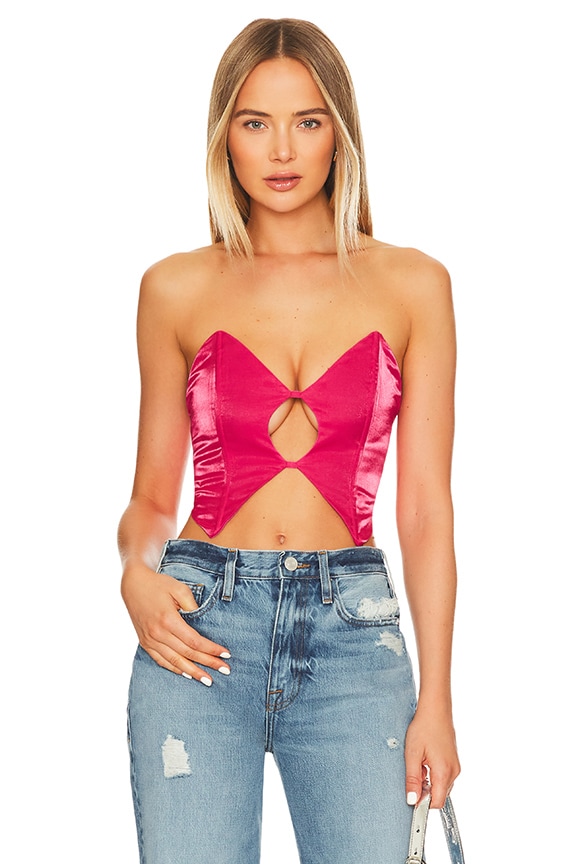 Image 1 of Clara Cut Out Top in Hot Pink
