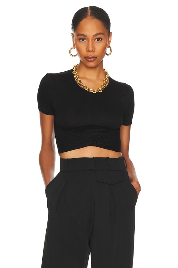 Image 1 of Camille Twist Front Top in Black