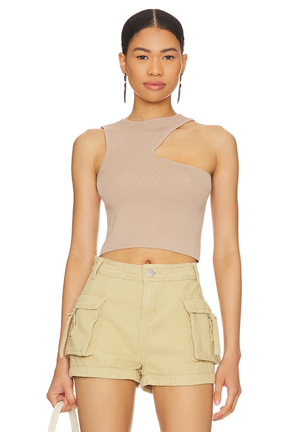 Shop Superdown Nora Cutout Top In Taupe
