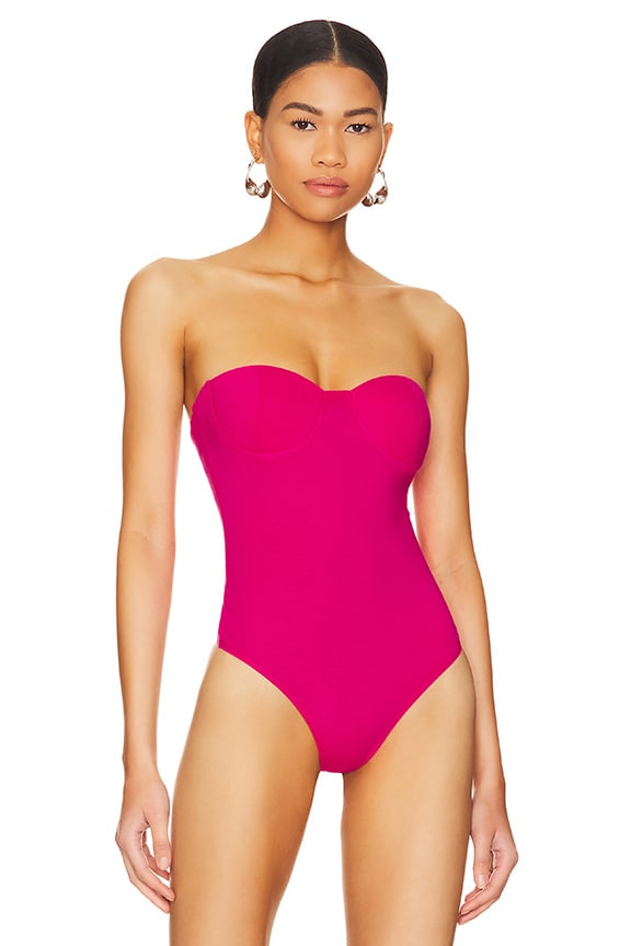 Shop Superdown Stef Bustier Bodysuit In Pink