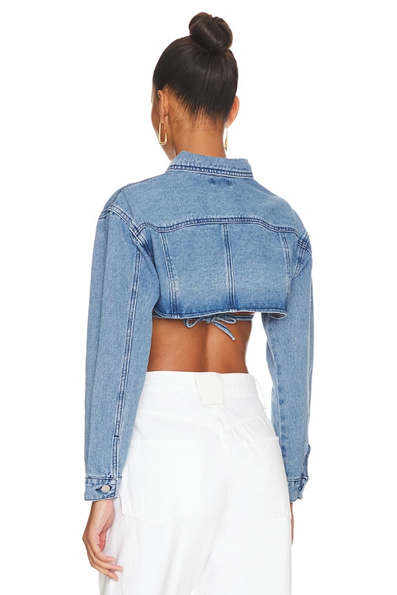 Superdown Demi Crop Jacket Set In Blue Wash