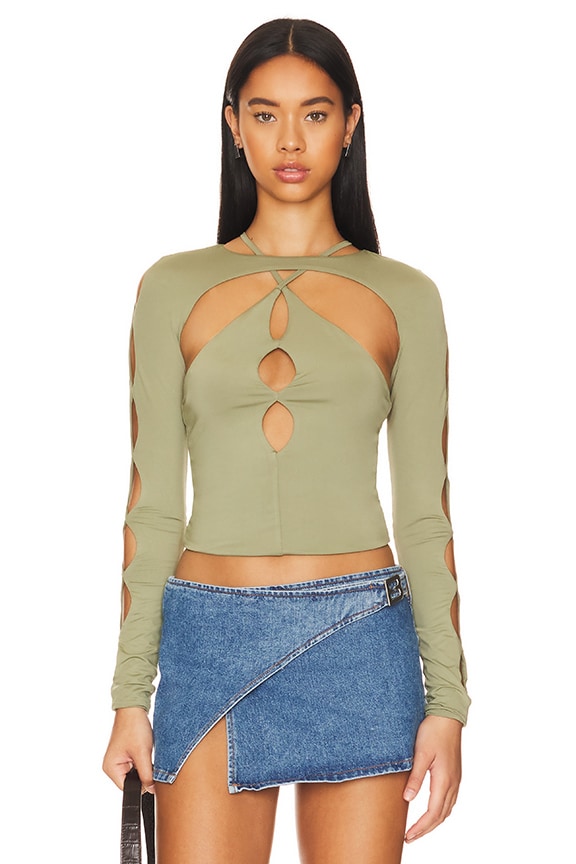 Image 1 of Amara Cut Out Top in Olive