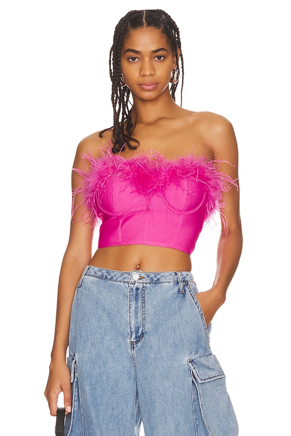 Shop Superdown Ramona Bustier Top In Hot Pink